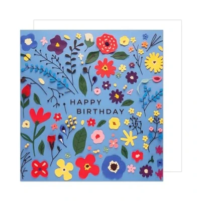 Imagen de Edition Seidel Tarjeta de cumpleaños cuadrada premium con sobre, felicitación Happy Birthday Billet para hombre, esposa, novia, madre flores (GQ375 SW025)