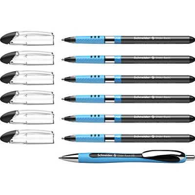 Imagen de Schneider 151276 XB Set de bolígrafos (6 modelo Slider y 1 Rave), color negro