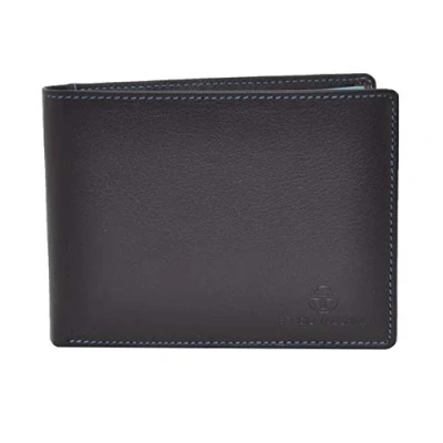 Imagen de Sergio Tacchini, cartera de cuero genuino para hombres, resistente, con monedero clip, delgado, tarjetero, interior multicolor Marrón clásico Slim