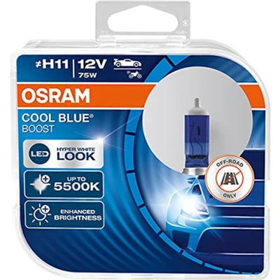 Imagen de OSRAM COOL BLUE BOOST H11, halogen headlight lamp, 62211CBB HCB, 12 V passenger car, duobox (2 units), OFFROAD only