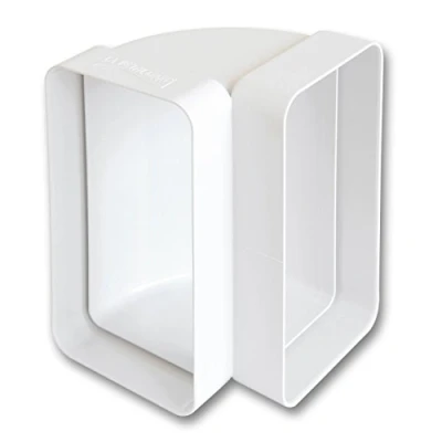 Imagen de La ventilación ccv126b curva vertical de ABS para tubo rectangular, 120 x 60 mm