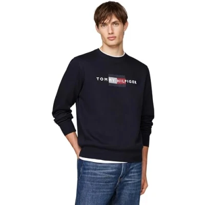 Imagen de Tommy Hilfiger FLAG Embro Sudadera, Hombre, Talla: XXL, Desert sky