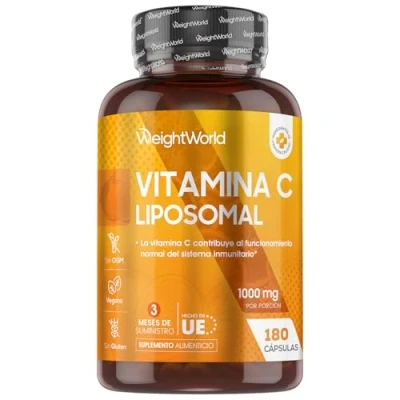 Imagen de Vitamina C Liposomal 1000mg 180 Cápsulas con Rosa Mosqueta para el Sistema Inmune, Cansancio, Piel, Cabello y Articulaciones Suplemento Vitamínico 3 Meses de Suministro, Vegano Sin Gluten