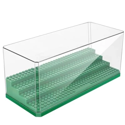 Imagen de Zoelele Vitrina de Minifiguras, Caja Exhibición Media Acrílico Apilable 4 Capas para Muñecas, a Prueba Polvo Juguete, no Requiere Ensamblaje (Verde)