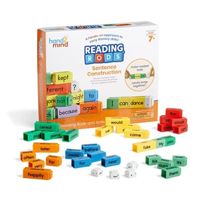 Imagen de Learning Resources Readig Rods para construir frases, aprende a leer, construcción de niños, cubos encajables con categorías gramaticales
