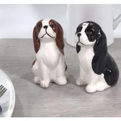 Imagen de Lesser &amp; Pavey juego de salero y pimentero para todo tipo cocina, cerámica, bonitos pimenteros, (Cavalier King Charles Spaniel)
