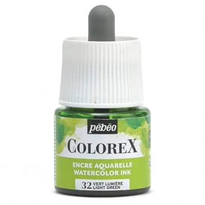 Imagen de Pebeo Tinta Colorex 45 ML Luz verde para acuarela de acabado aterciopelado dibujo multiuso todos los medios