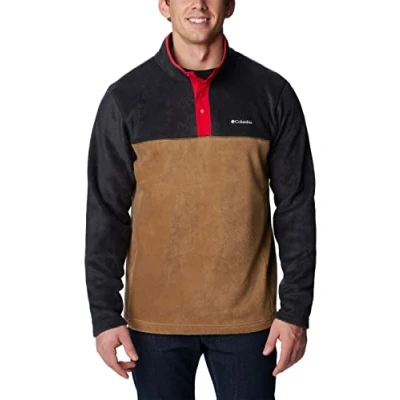 Imagen de Columbia Steens Mountain Half Snap, Sudadera De Forro Polar para Hombre, Delta/Black/Mountain Red, Talla XS