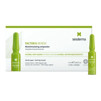 Imagen de Sesderma Ampollas Bioestimulantes FACTOR G RENEW Crema Intensiva para Firmeza, Regeneración, Nutrición, Tono Unificado, Protección y Rejuvenecimiento 7 de un solo uso x 1,5 ml