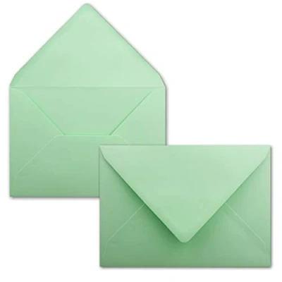 Imagen de FarbenFroh Sobres de color verde menta, 50 unidades, DIN C5, 22,0 x 15,4 cm, adhesivo húmedo, sin ventana, tarjetas Navidad, felicitaciones