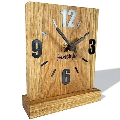 Imagen de FLEXISTYLE Moderno Reloj de pie pequeño Madera Roble salón baño (Estilo 1)