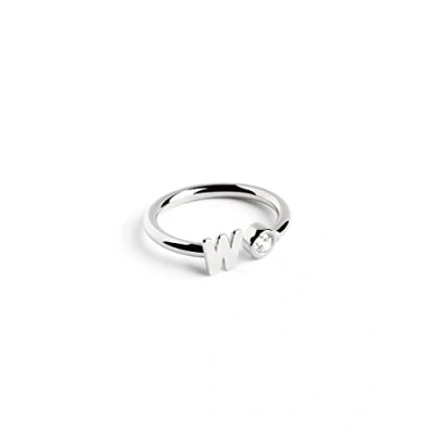 Imagen de Singularu Personalizado Letter Anillo, Mujer, Talla: One Size, Letra w plata