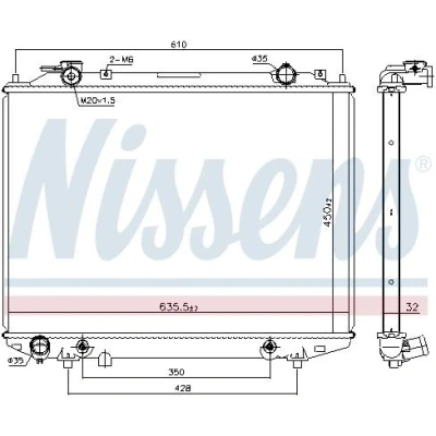 Imagen de NISSENS 68535 Radiador, refrigeración del motor Aluminio 450 644 32 Aletas soldadas FORD: Ranger Mk2