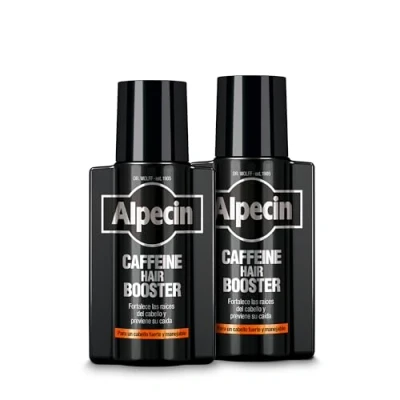 Imagen de Alpecin Caffeine Hair Booster 2x 200 ml Locion anticaida cabello hombre Tratamiento para caida de pelo Tratamientos contra alopecia areata androgenetica Producto evitar