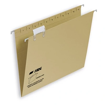Imagen de Elba Fade, Carpeta Colgante A4 con Visor Superior, Cartulina Kraft Eco 220gr, Varilla Flex Metal, Caja 50 Unidades