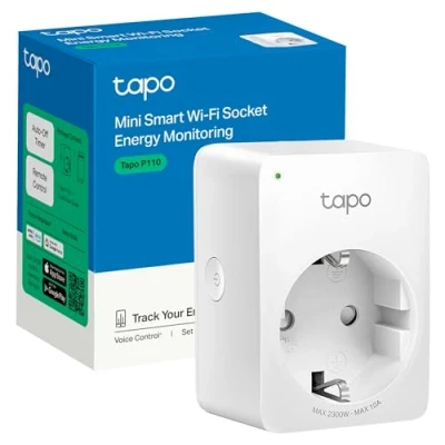 Imagen de TP Link Tapo Smart Plug with Energy Monitoring, Works Amazon Alexa (Echo and Echo Dot) Google Home, Wi Fi Socket, Remote Control, Device Sharing, No Hub Required(Tapo P110)