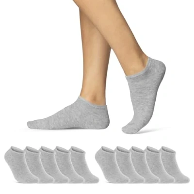 Imagen de sockenkauf24 10 20 30 Pares Calcetines Cortos Mujer Hombre Tobillero Negro Blanco Gris Algodón (10x 35 38)