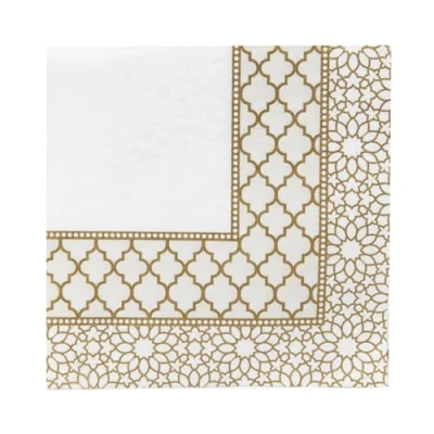 Imagen de Talking Tables servilletas de papel reciclables doradas, decoraciones mesa para celebración EID fiestas, aniversarios, bodas, paquete 20 unidades, sin plástico, color (PPG NAPKIN TILE)