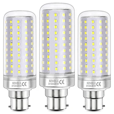 Imagen de HZSANUE Bombillas LED 26W, 200W Equivalentes de Incandescentes, 3000Lm, 6000K Blanco Frío, B22 Gorra Bayoneta, Paquete 3