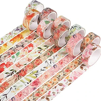 Imagen de YUBX Washi Tape Set Cinta adhesiva Decorativa Glitter Adhesivo de para DIY Crafts Scrapbooking (Warm Tone)