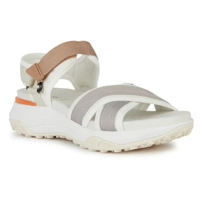 Imagen de Geox D Sorapis + Grip A, Sandalias Deportivas Mujer, Color Blanco y Gris, 38 EU