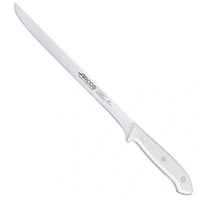 Imagen de Arcos Montblanc, Cuchillo Jamonero, Acero Inoxidable Nitrum 250 mm, Mango Polioximetileno, POM Blanco