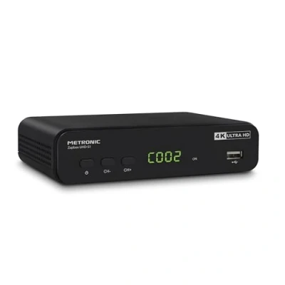 Imagen de METRONIC 441701 Receptor decodificador TDT 4K Ultra HD UHD S1 con Puerto USB Grabador, TIMESHIFT
