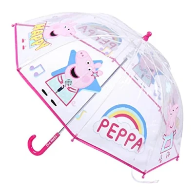Imagen de CERDÁ LIFE&#039;S LITTLE MOMENTS Paraguas Color Rosa de Niña Peppa Pig Apertura Manual con Mecanismo Antiviento y Proteccion para Mayor Seguridad Licencia Oficial Nickelodeon,Transparente,2400000657
