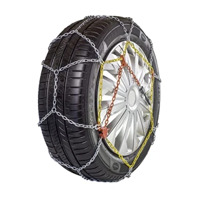Imagen de ECOBUDGET 450314 Cadenas para nieve con tensor de cadena instrucciones montaje, guantes protección, bolsa almacenamiento Acero