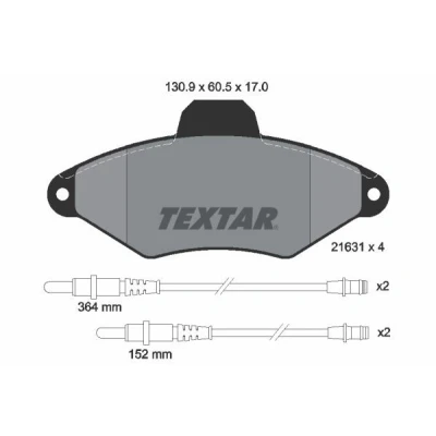Imagen de TEXTAR 2163102 Juego de pastillas freno con contacto avisador desgaste CITROËN: Xantia Hatchback, Familiar