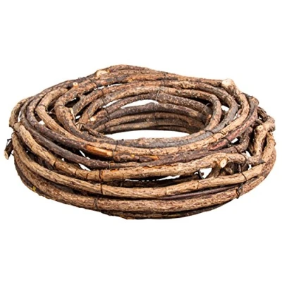 Imagen de Rayher Corona de madera para decoración, al natural, 30 cm ø, estilo rústico, 65077000