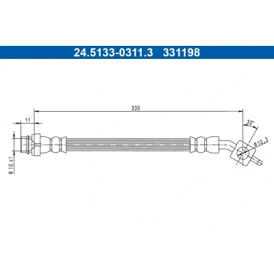 Imagen de ATE 24.5133 0311.3 Latiguillos de Freno 330 M10x1 FORD: S Max Mk1