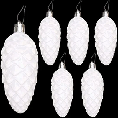 Imagen de Christmas Concepts® Paquete de Adornos Cono Pino Brillantes y Decorados con Purpurina 6 a 90 mm Decoraciones para árboles Navidad
