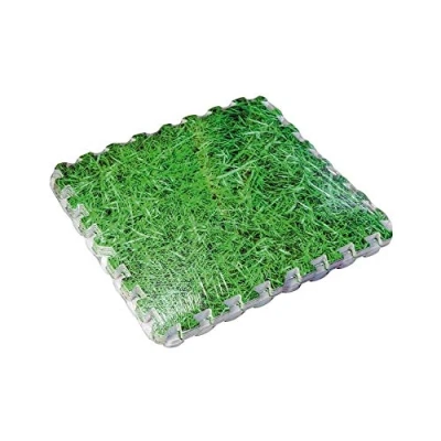 Imagen de Gre MPF509GR Protector de Suelo para Piscina Fabricado en EVA Imitación Hierba, 9 Piezas, 8 mm Grosor, Resistente y Antipinchazos