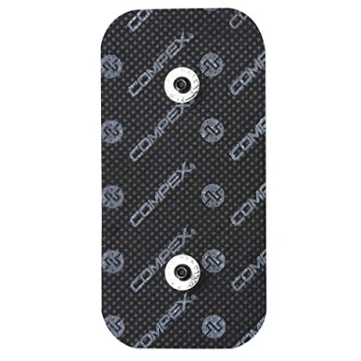 Imagen de Compex electrodos I 2 negros 5x10 cm doble SNAP para electroestimuladores Compatible con cable e inalámbricos