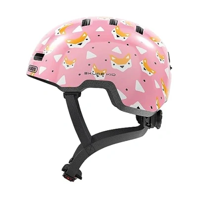 Imagen de ABUS casco infantil Skurb Kid de bicicleta robusto en look skater con espacio para una coleta y variedad diseños niñas niños rosa brillante, talla M