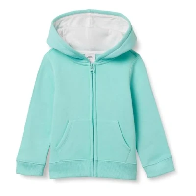 Imagen de Amazon Essentials Sudadera de Forro Polar con Capucha y Cremallera Niña, Azul Agua, 5 años