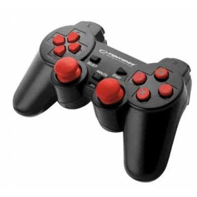 Imagen de Esperanza Corsair Controller Gamepad para PS2/PS3/Computer/PC con vibración, Joystick, Plug y Play Rojo