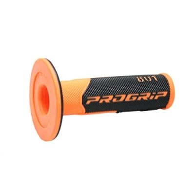 Imagen de Mango de plástico Progrip PA080100AF02 para motocross 801, color naranja fluorescente/negro