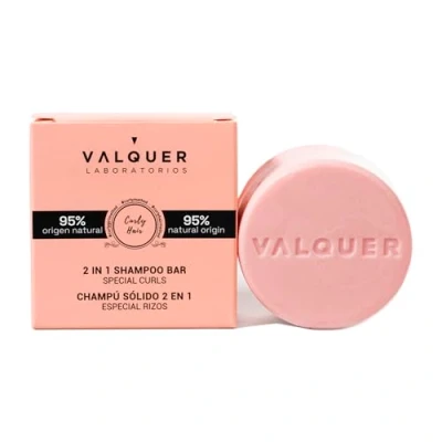 Imagen de Valquer Laboratorios Champú Sólido 2 En 1 Curly. 95% Ingredientes Naturales. Cabellos Rizado. Vegano. Repara E Hidrata El Cabello Rizado, color Único, 70 g