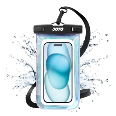 Imagen de JOTO Bolsa Estanca Móvil Universal, Funda Impermeable para iPhone 16/15/14/13/12 Mini/Pro/Pro MAX/11/XS/XR/8 Plus/7 Plus/XS MAX, Galaxy Note10+/S20 Ultra/S20+/S10e, Huawei hasta 7&quot; Brillo