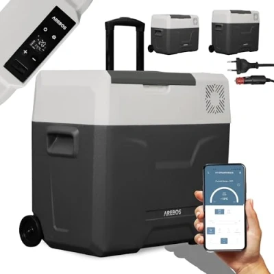 Imagen de Arebos Nevera de compresor Ruedas 47 litros Congelador eléctrico con Control App para Enfriar, congelar y Mantener Caliente Refrigeración hasta 20 C Coche