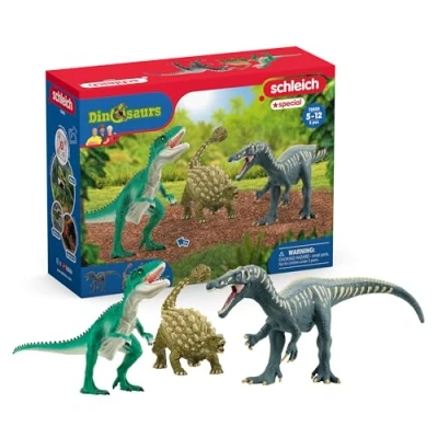 Imagen de schleich 72203 Ataque del trío de dinosaurios, a partir 5 años, DINOSAURS playset, 25 x 8 19 cm