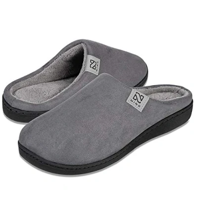 Imagen de WateLves Zapatillas Hombre Mujer Invierno CáLido Zapatos Memory Foam Casa Antideslizante Pantuflas (Gris oscuro, 44/45 EU)