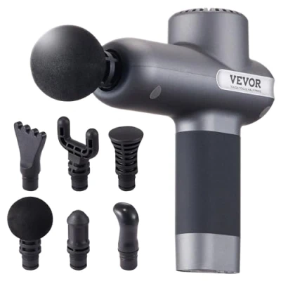 Imagen de VEVOR Mini Pistola de Masaje, Masaje Muscular Percusión, con 5 Niveles Velocidad y 6 Cabezales 2500 mAh, para Aliviar el Dolor, Relajación Muscular, 181 x 139 60 mm