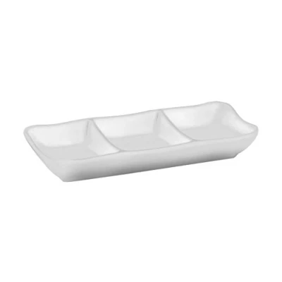 Imagen de Lacor 63280 Mini Fuente Para 3 Salsas De Melamina 19x8x3 cm Blanco