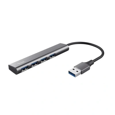 Imagen de Hub USB/Concentrador Trust 24947 Halyx 4, USB A, 4 puertos, 5 Gbit/s, Gris