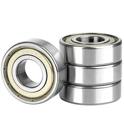 Imagen de 4 Piezas 6202ZZ Rodamiento De Bolas, 15x35x11mm Acero cromado con Doble junta metálica, Pre lubricado, 6202Z Rodamientos Rígido Bolas para Monopatines, Scooters