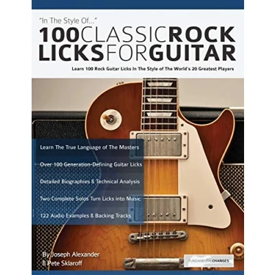 Imagen de 100 classic rock licks for guitar.