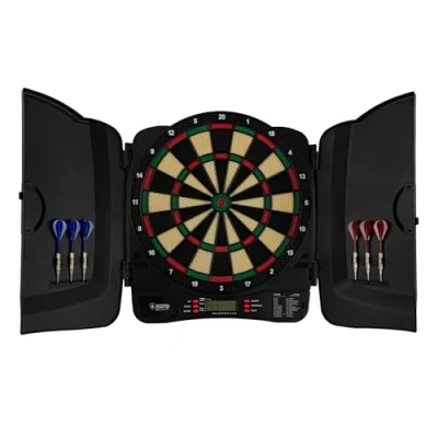 Imagen de KOTO Soft Classic Cabinet, Diana Electrónica, Incluye Cabinet y 6 Dardos de Punta Blanda, 39X1,5X43,3 cm, 32 Juegos, 590 Variantes Juego Prácticos Accesorios